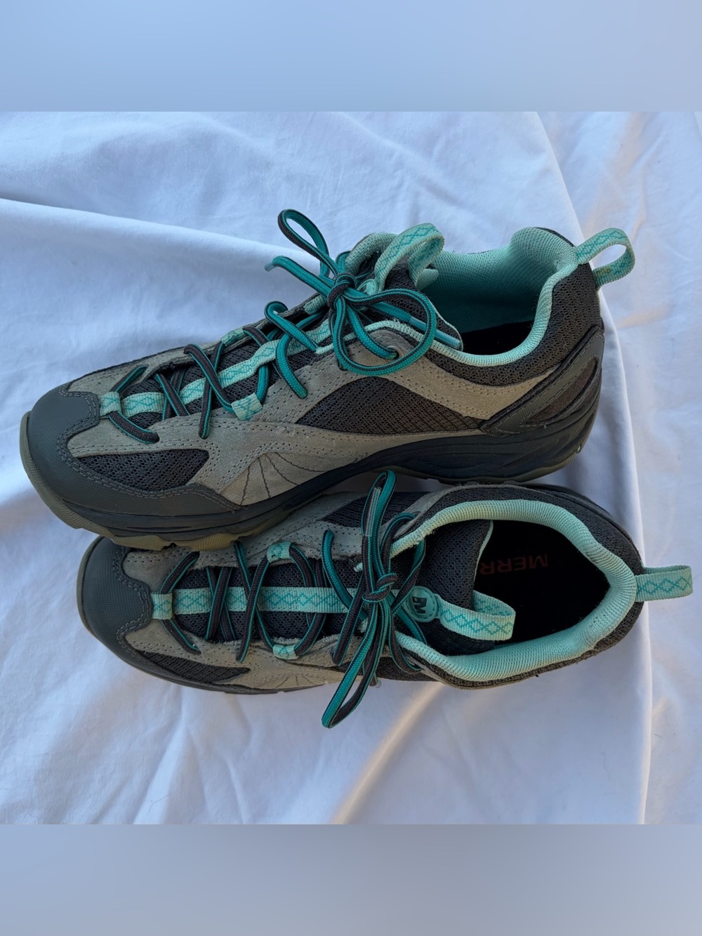 Merrell Avian Light 2 Vent Womens Sz 5.5 Hiking Shoes Great Condition Teal Gray